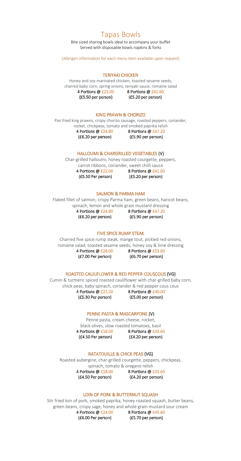 Dylan Jack's Catering, Burton - Tapas-Bowls-Menu-2023